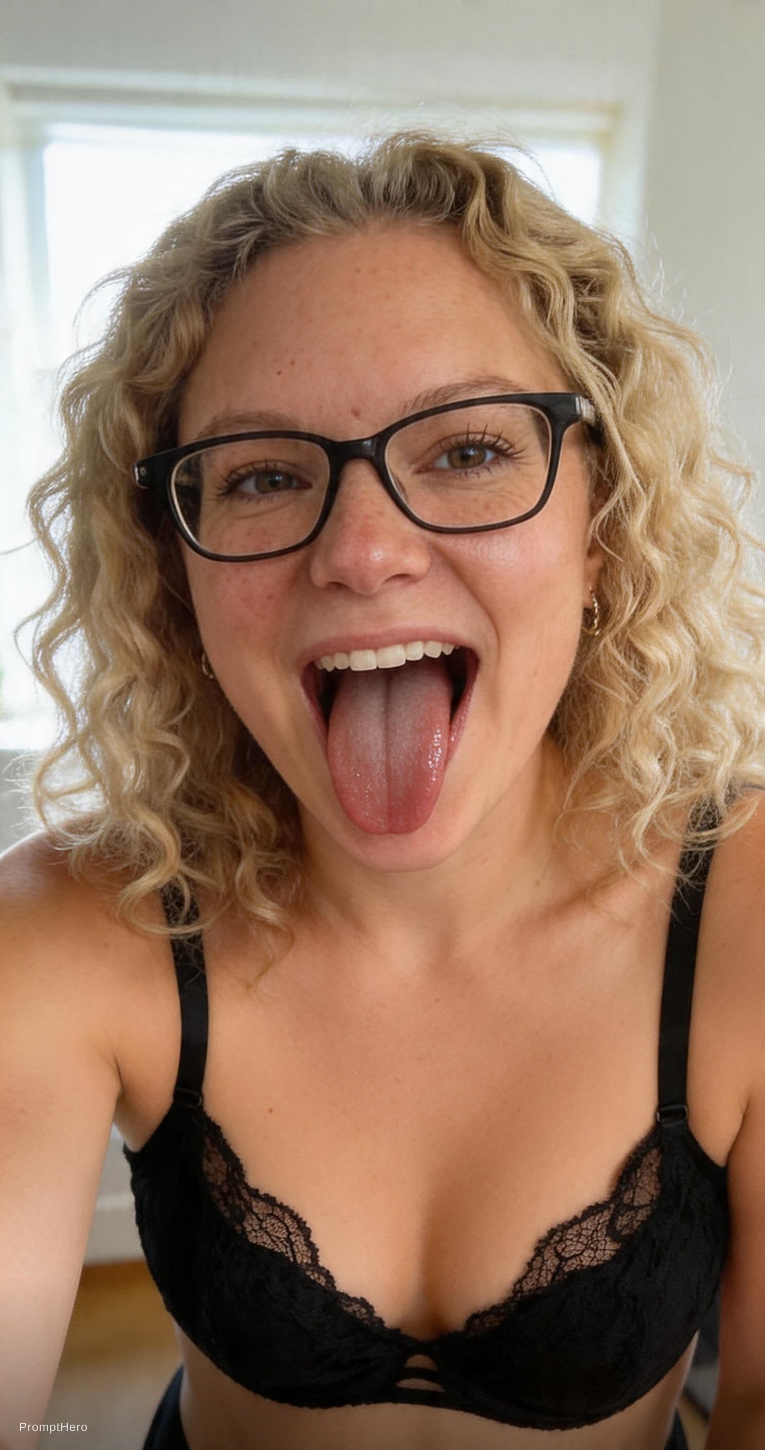 AI generated: Ultra-realistic close-up selfie of the reference female from the uploaded reference image. The face ...