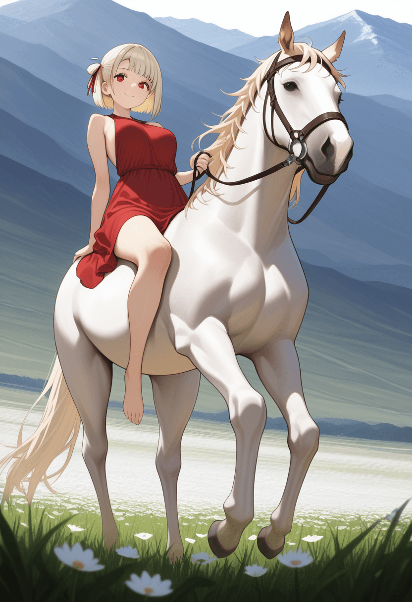Rides a horse bareback - Image 2
