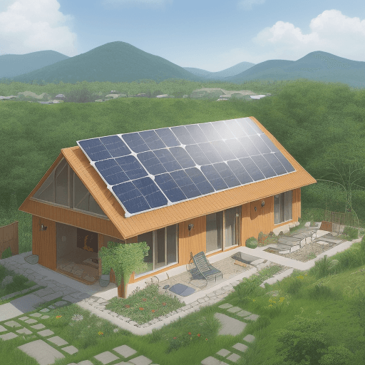 AI generated: An illustration of a Sustainable and Eco-friendly Materials cozy and sustainable family home designe...