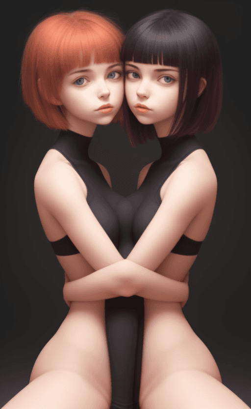 AI generated: 2girls, headscissoring, head_between_legs, squeezing