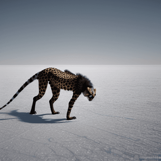 AI generated: Grim Reaper of the Ice Plains: A vast frozen expanse is broken only by the hulking figure of the che...