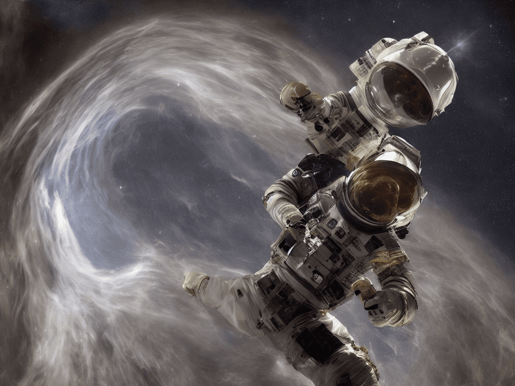 AI generated: **God emperor astronaut of the vantablack void. Aurora skylights and cosmic energy flow in a control...