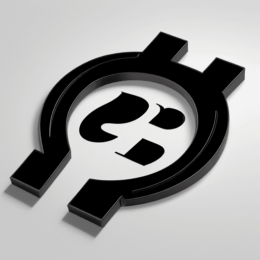 AI generated: Logo brand, black and white, simple, luxury, have a letter GP bracket