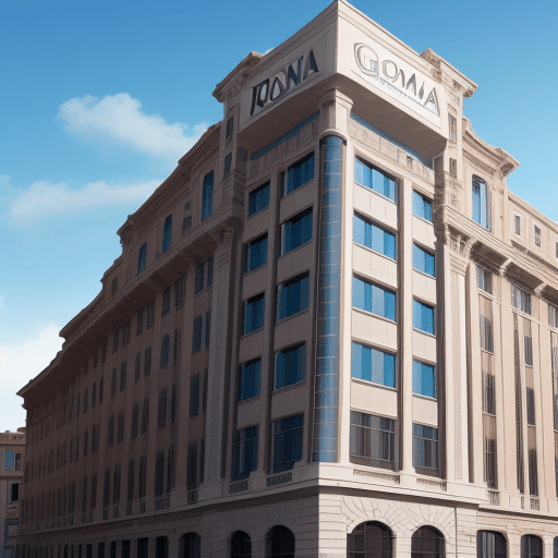 AI generated: Generate a building with a company name on it. Name is : Roma Roma Global Group