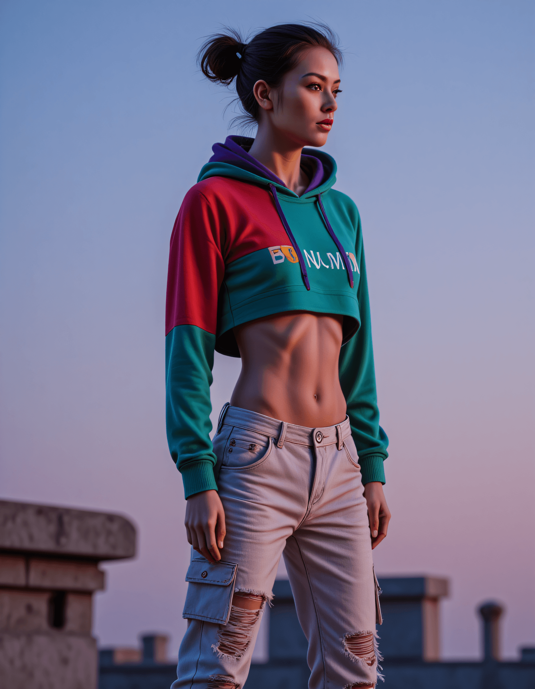 AI generated: A 24 year old asian female supermodel, Slender and athletic with a well-defined physique, fashion mo...