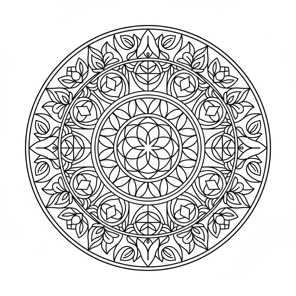 AI generated: A professionally designed, highly detailed **mandala with perfect circular symmetry**, featuring flo...