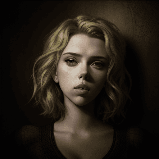 AI generated: Girl - Scarlett Johansson - portrait - photo
daylight - tree -Rembrandt Light