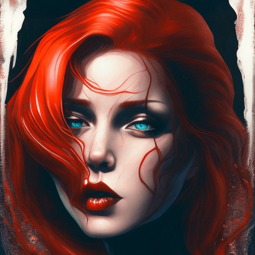 AI generated: beautiful woman with red hair in the water droplet, in the style of realistic and hyper-detailed ren...