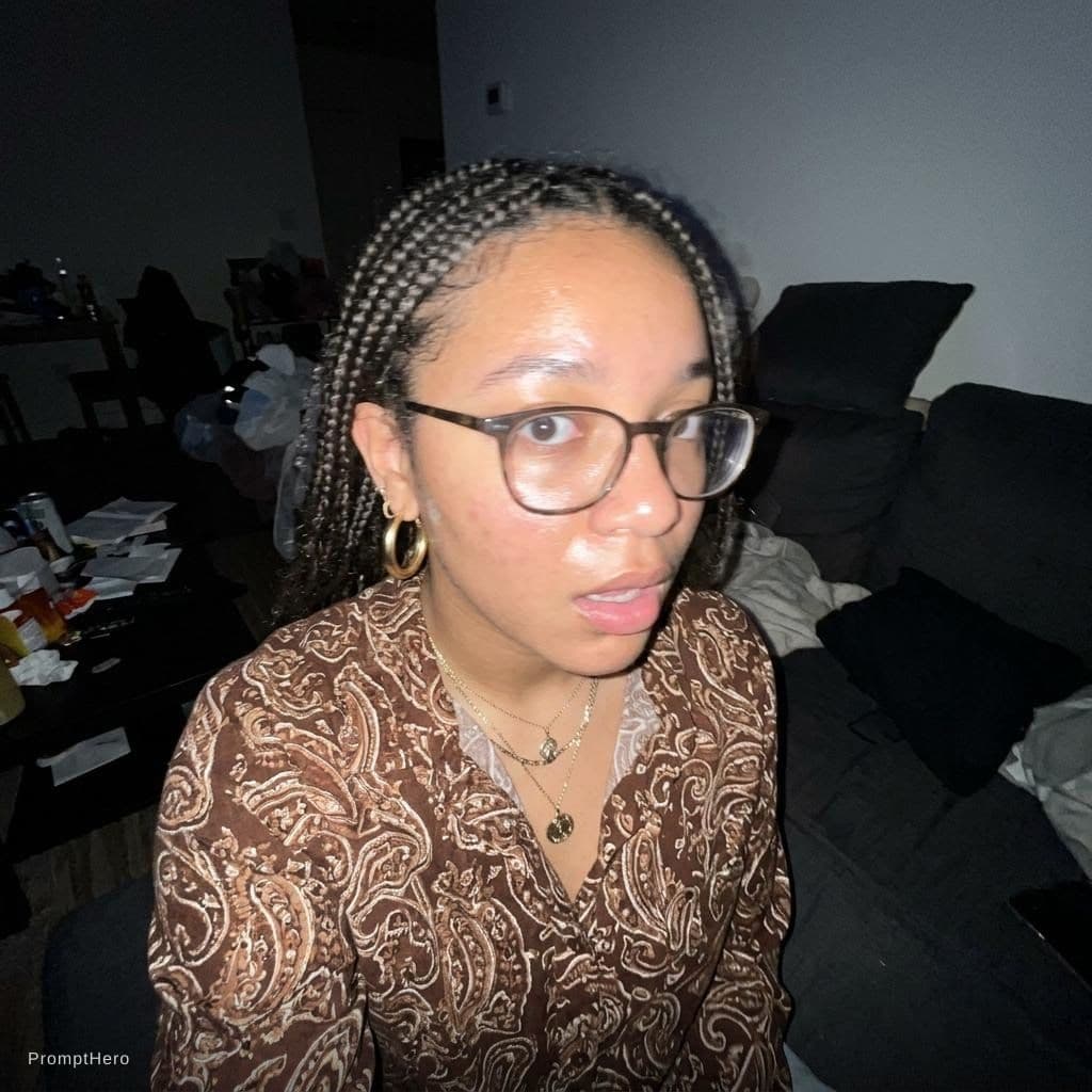 AI generated: Using the uploaded reference photo, create a standard iPhone selfie with flash. There's no clear sub...
