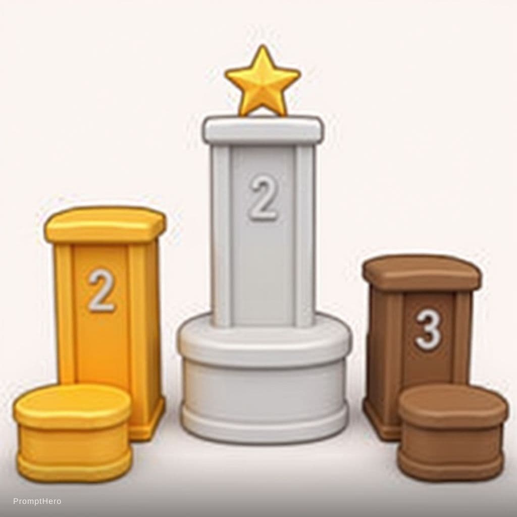 AI generated: Three tiered podium platforms arranged side by side — the center platform is the tallest, the left p...