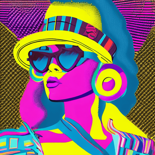 AI generated: Generate a vibrant and dynamic 70s fashion illustration that captures the spirited essence of the di...
