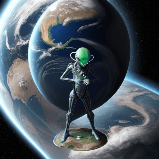 AI generated: Please make an alien working on future Earth.