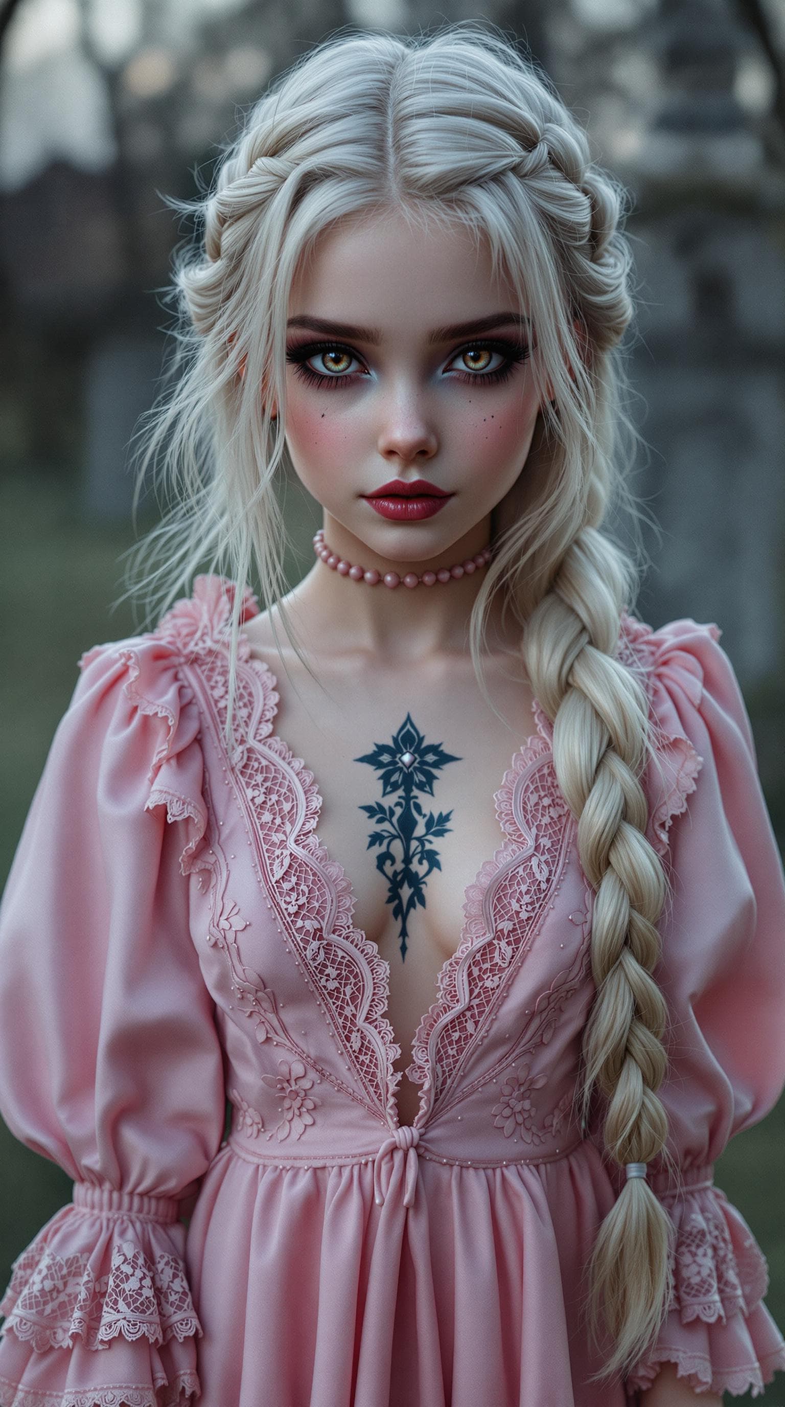 AI generated: a professional photo of a exceptionally of the most beautiful Russian vampire girl in the world, (ag...