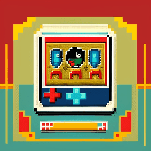 AI generated: Retro style nostalgic arabic  game illustration with pixel art and bright colors, maskot, clipart, g...