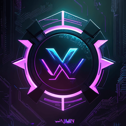 AI generated: logo with text "N V", cyberpunk style logo, light atmosphere; 8k, intricate detail logo,  HDR logo, ...