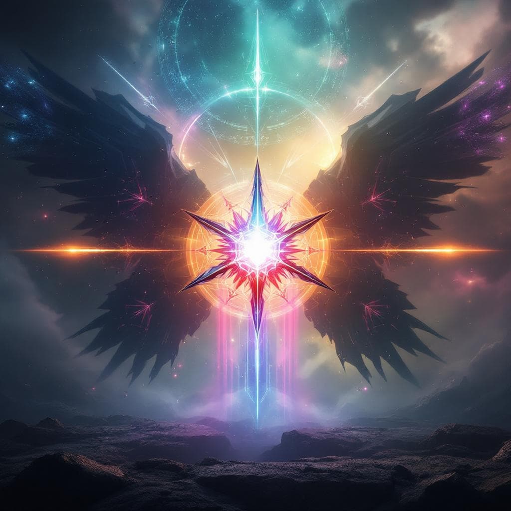AI generated: The Shards of Power and Influence. Display 6 Shards of Power. Unreal Engine 5: Ultra-realistic.
