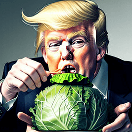 AI generated: Donald Trump eating a cabbage





