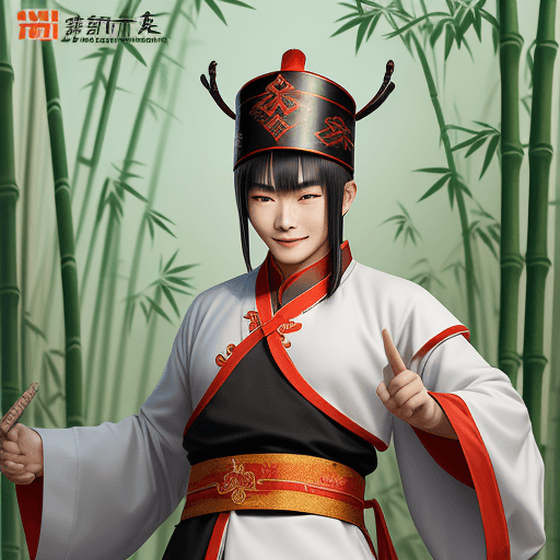 AI generated: in style of Wu Guanzhong, character chart,a Chinese young warrior character,Chinese martial arts cos...