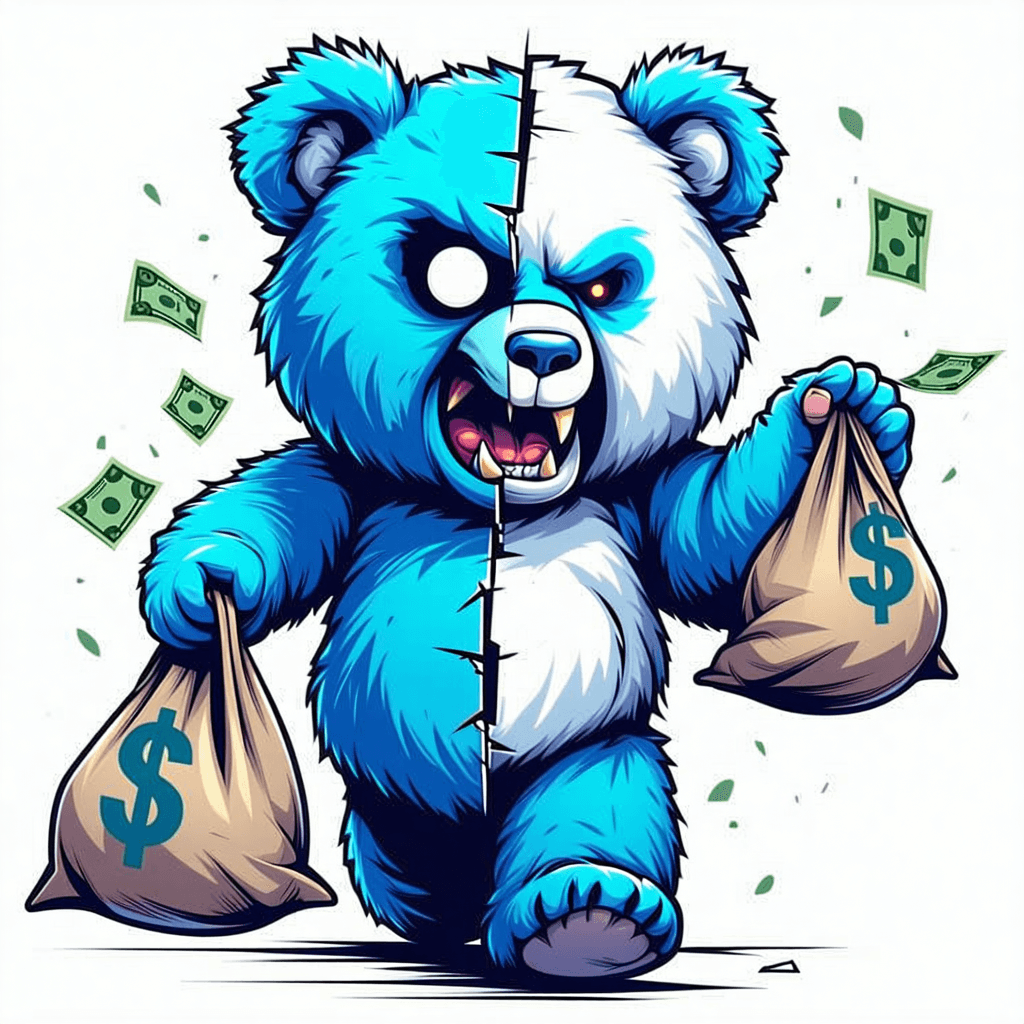 AI generated: Vector  design of a badass teddy bear walking forward in a dynamic pose, streetwear graphic style. T...