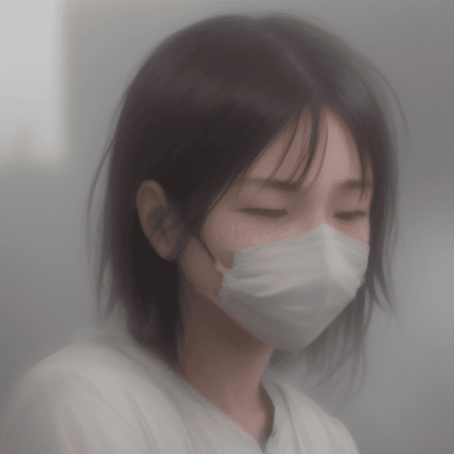 AI generated: a single Woman crying blood, artwork by Chika Yamada, minimalistic, face barely noticeable, blurry f...