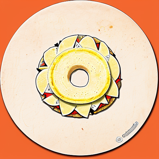 AI generated: Dibujo para colorear de una arepa frita semicircular