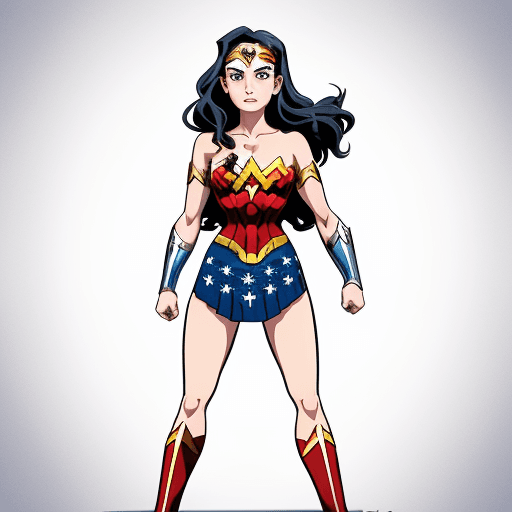 AI generated: wonder woman cartoon series, in the style of quirky character designs, navy, alastair magnaldo, full...