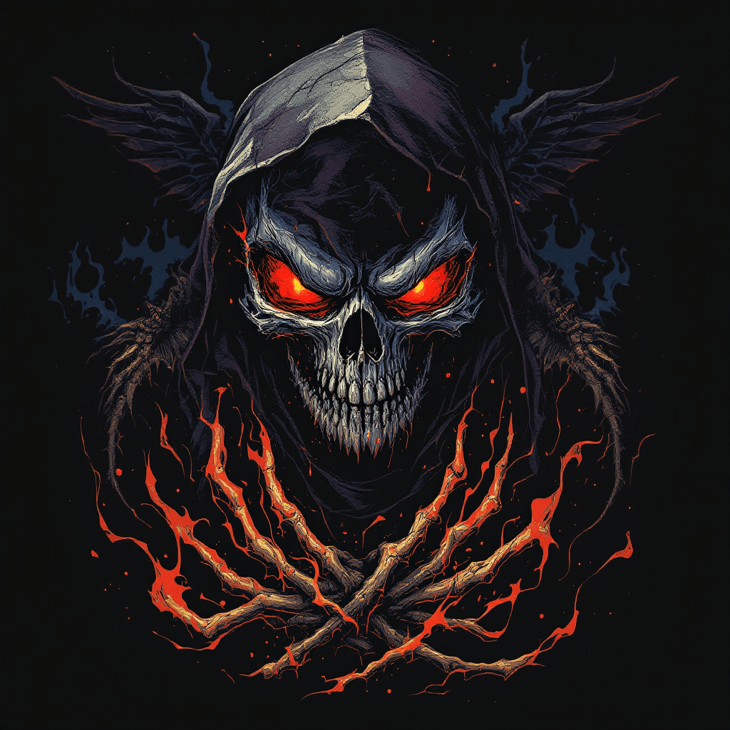 AI generated: Skull death metal