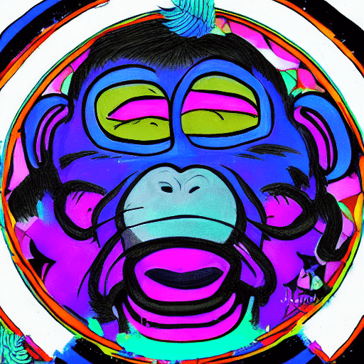 AI generated: Blacklight monkey illustration