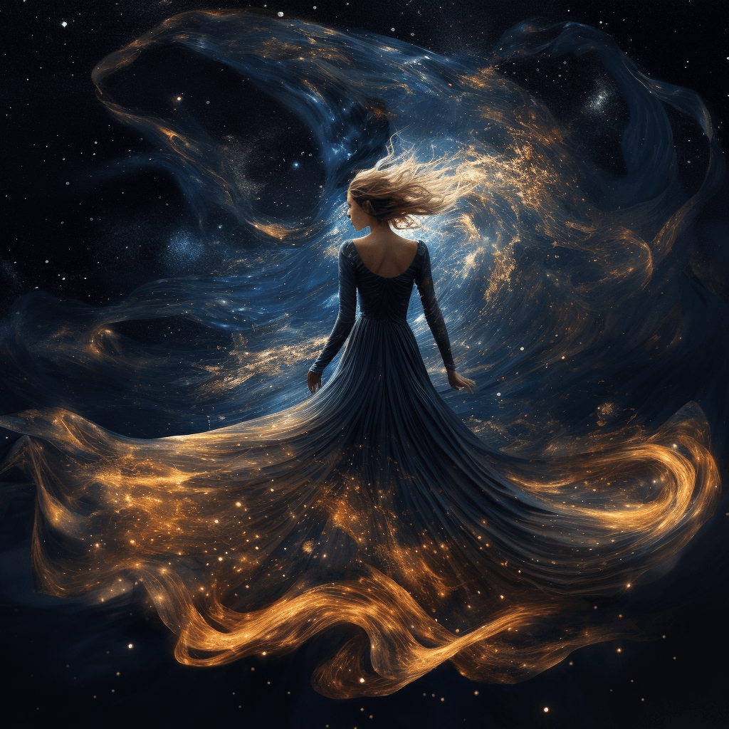 AI generated: She is the night sky