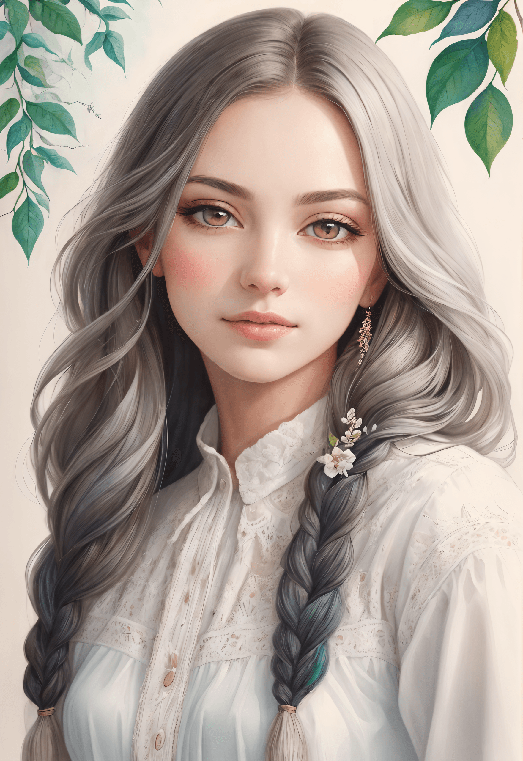 AI generated: watercolor painting, (portrait:1.5) , masterpiece, best quality, extremely detailed, 1girl, beautifu...
