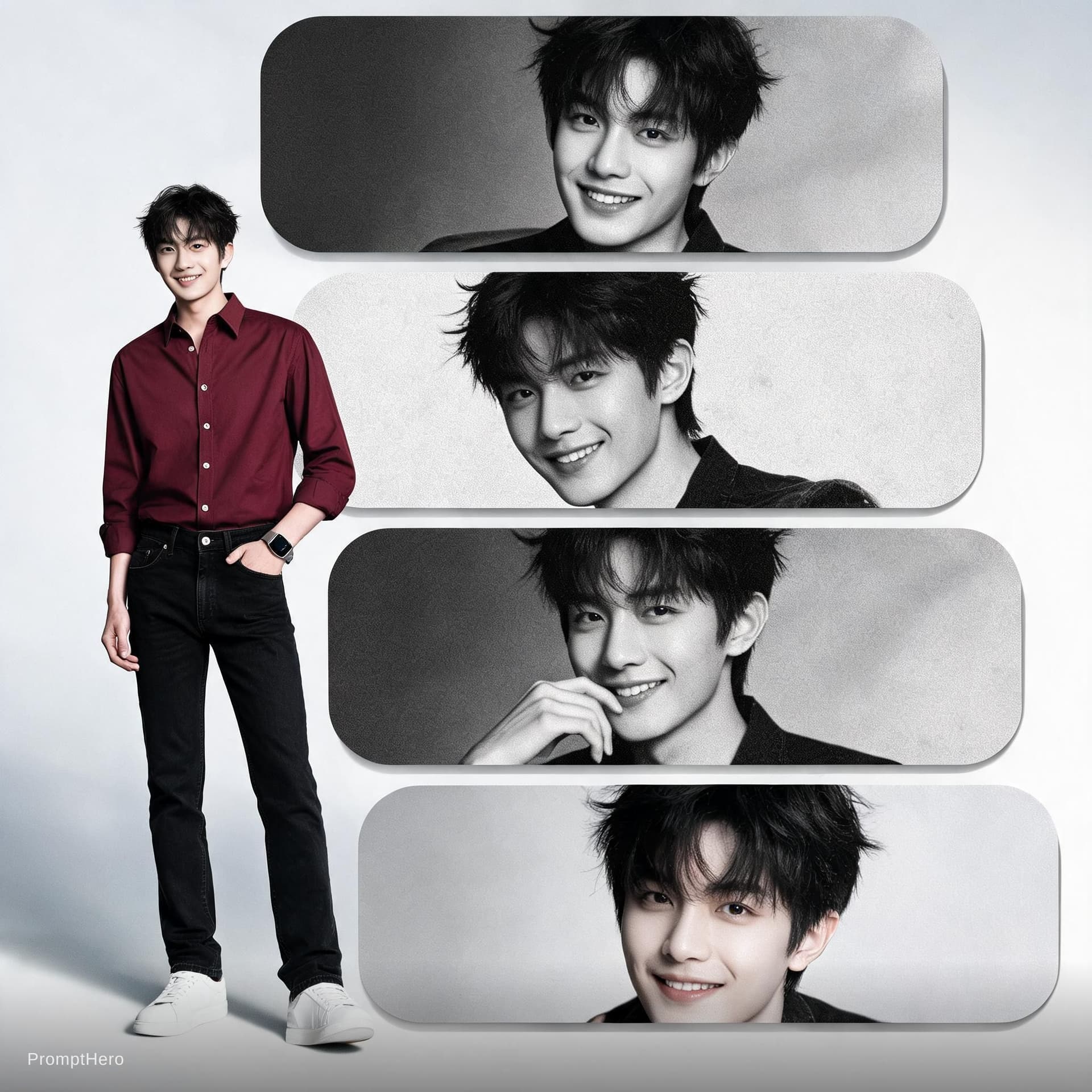 AI generated: Create a premium aesthetic editorial fashion collage in a clean vertical 9:16 aspect ratio using the...