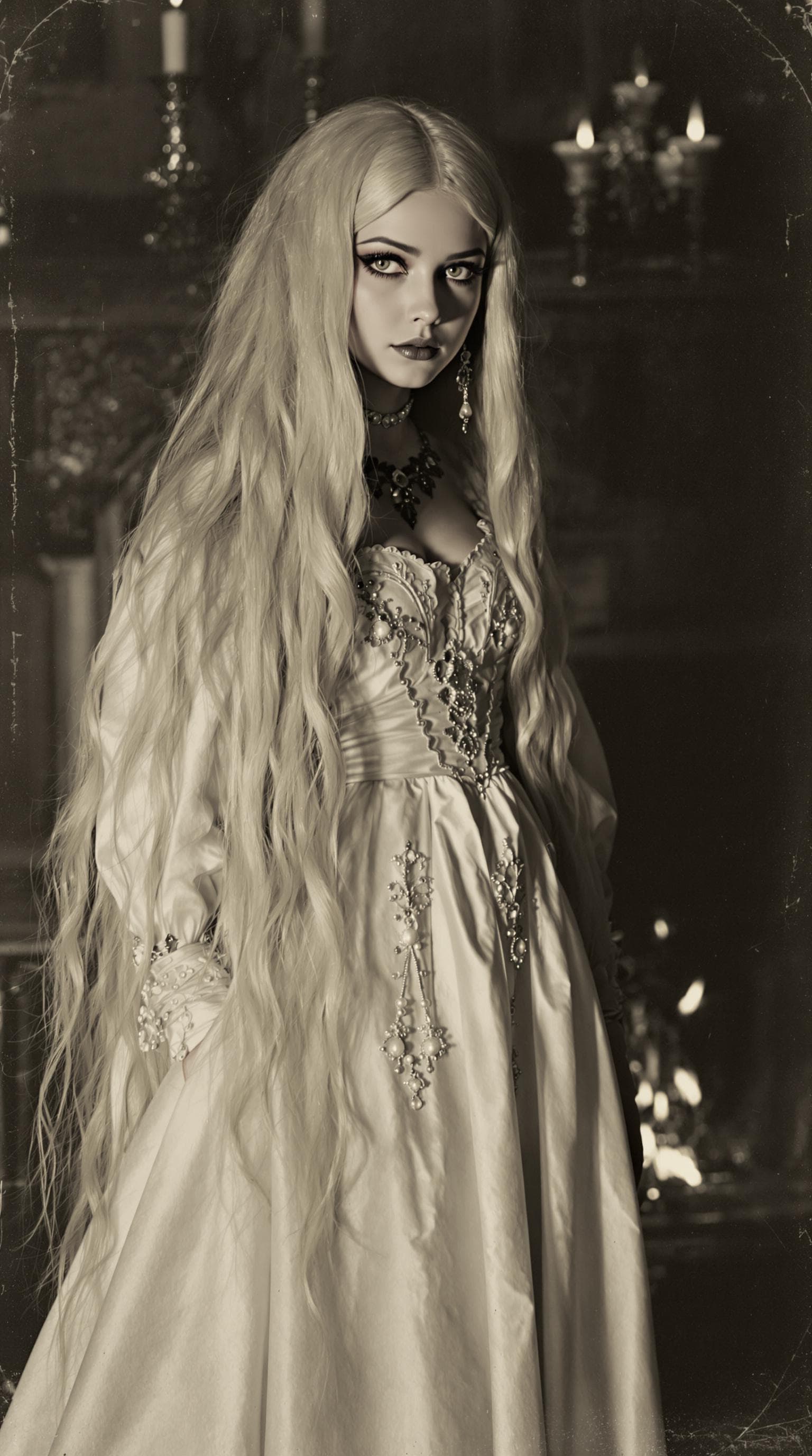 AI generated: a professional a professional vintage black and white photo (paper has aged over time of a exception...