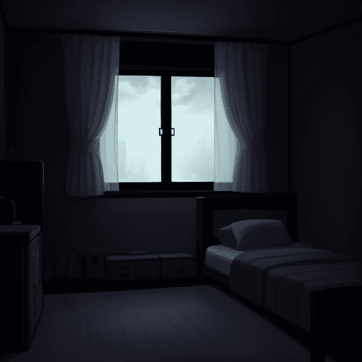AI generated: room, anime style ,dark,night