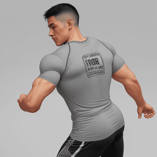 AI generated: a comfortable, loose-fitting, and lightweight gray short-sleeved training t-shirt to train at your b...