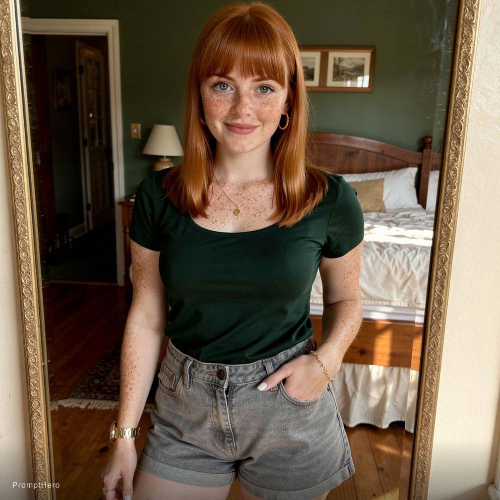 AI generated: 23-year-old Irish woman with clearly Irish heritage. Naturally curvy build with fair porcelain skin ...