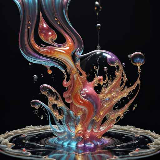 AI generated: vibrantly colorful baroque + surrealistic dynamic fluid simulation, spiritual vibes, semi-transparen...