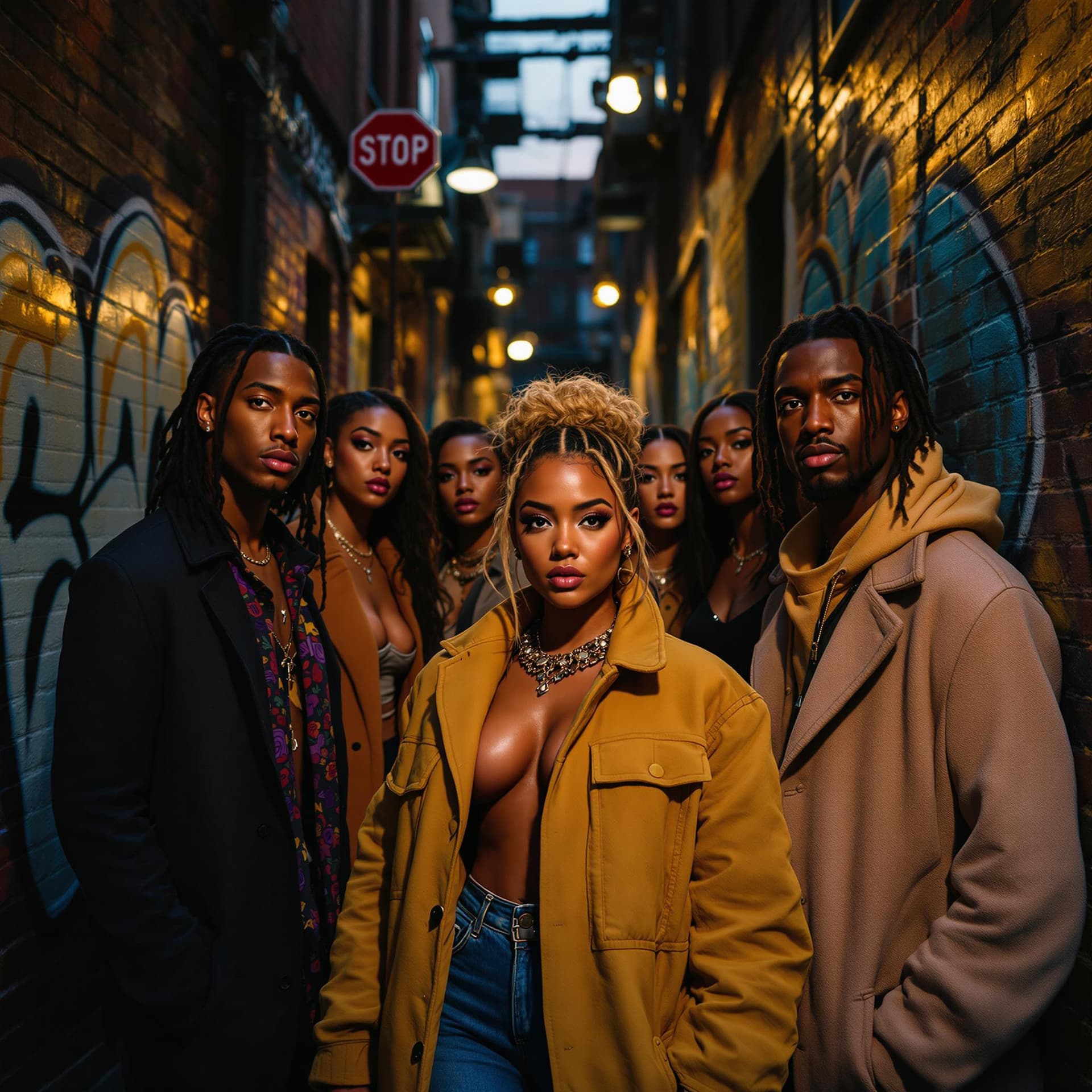 AI generated: /imagine A group of diverse, stylish, and confident creatives in their late 20s to early 30s, standi...