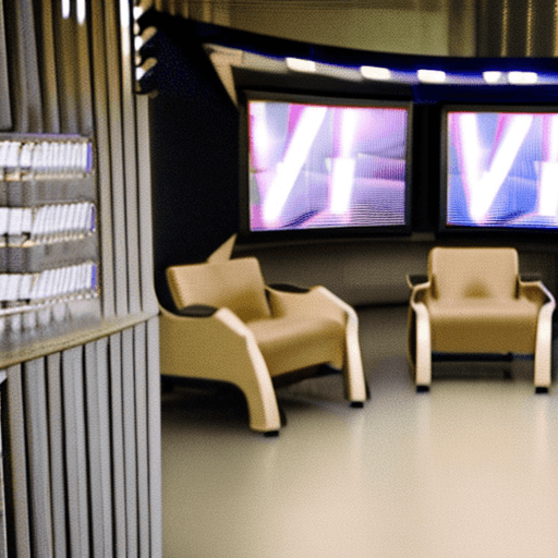 AI generated: Photo of a TV studio with Emma Watson host