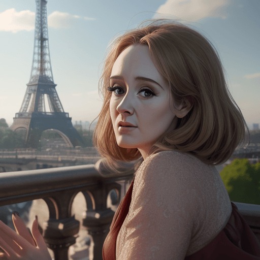 AI generated: Hyper realistic high quality 4k midjourney  , Adele beautiful in Paris  