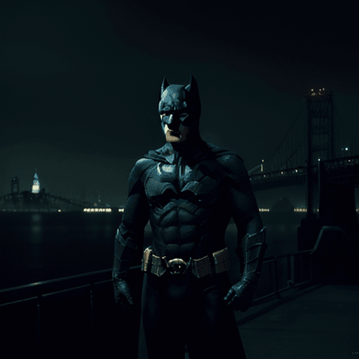 AI generated: Batman, Gotham city at night, Christopher Nolan style, drama and lifesaving, in dynamic, atmosphere ...
