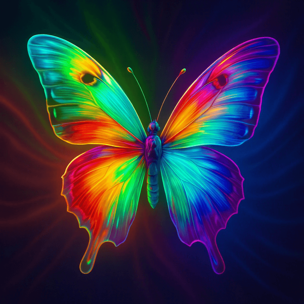 AI generated: “Chromatic butterfly, vibrant colors, swirling gradient style, dynamic composition”