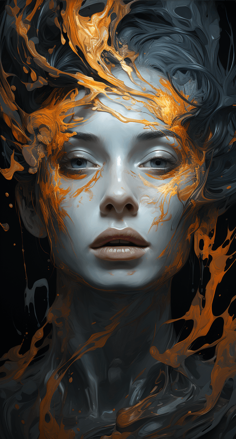 AI generated: image art digital illustration c 3 1 app free download, in the style of portrait paintings, dripping...