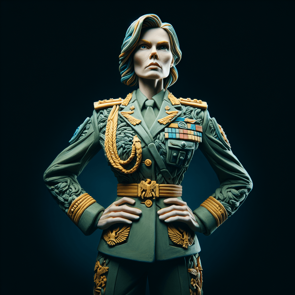AI generated: woman in a military uniform, style plasticine