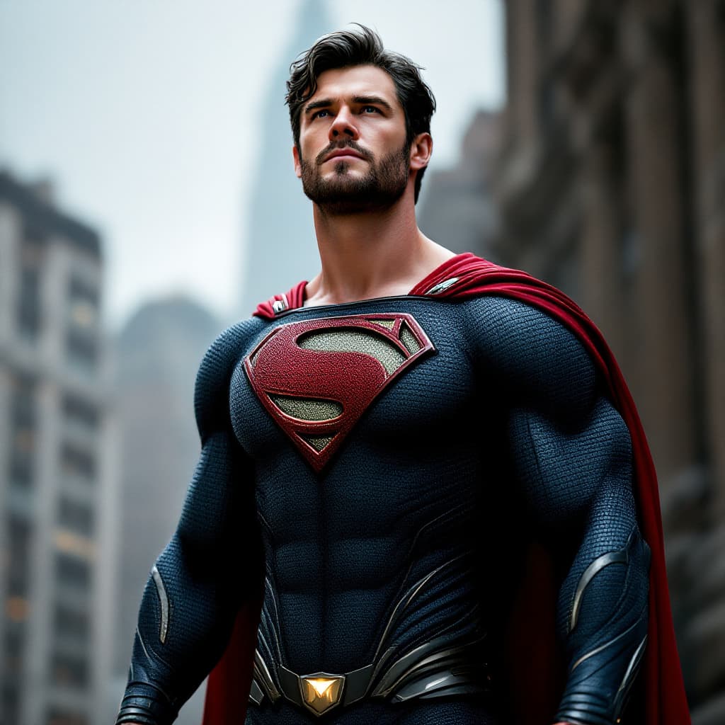 AI generated: Chris Hemsworth as superman but M logo on his chest
