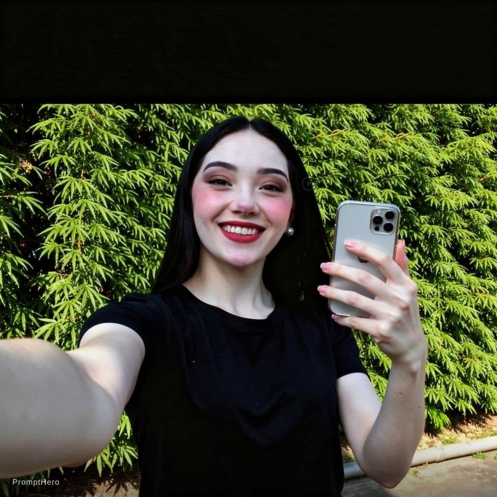 AI generated: Faça ela tirando selfie sorrindo 