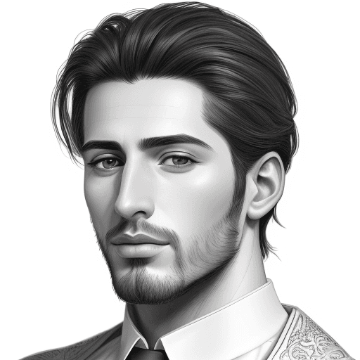 AI generated: sketch of a beautiful Spanish man, hyper-realistic, detailed, white background --ar 63:128 --quality...
