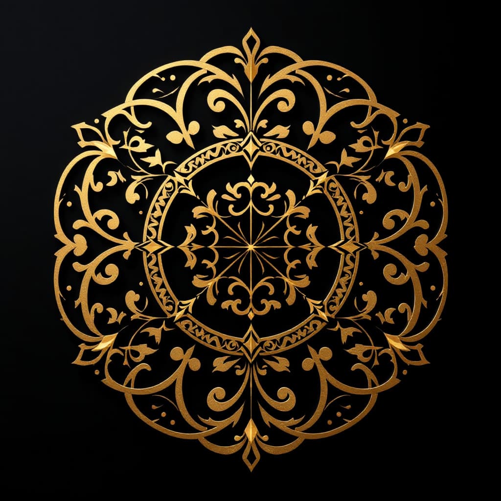AI generated: luxury brand logo, gold colors, cutout pattern --v 6.0