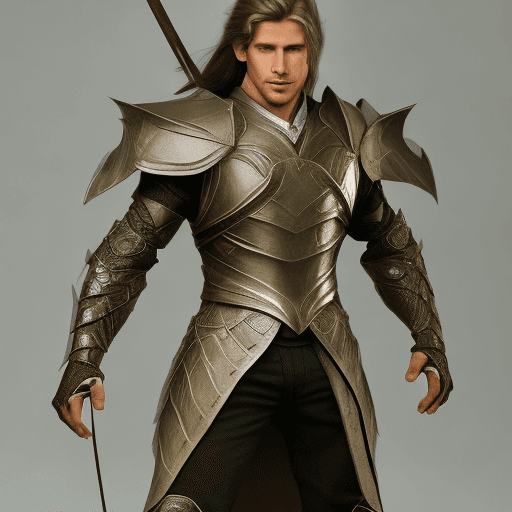 AI generated: he has a slim and agile build. His long, dark blonde, straight hair is usually tied in a ponytail. H...