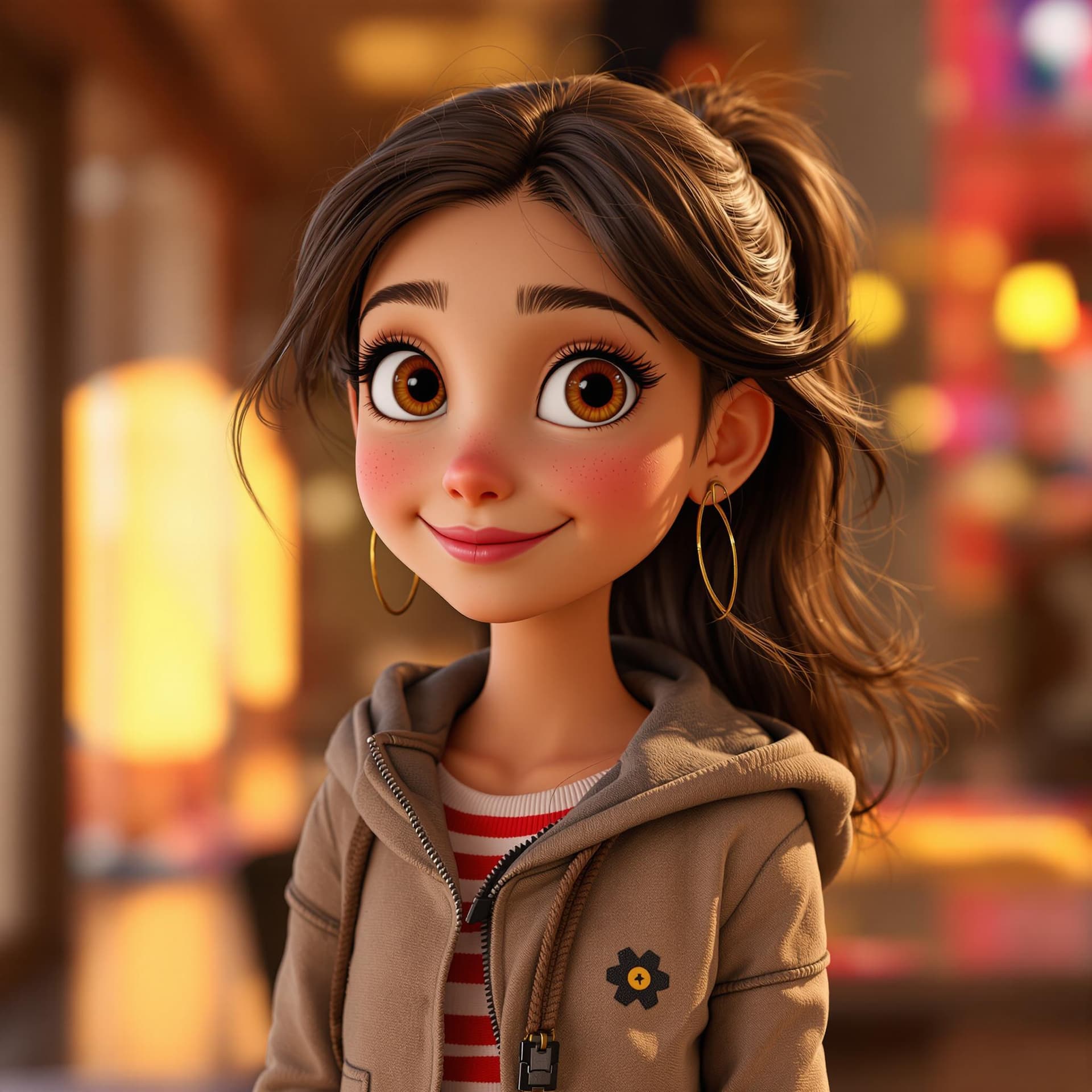 AI generated: 3d image, cute girl, in the style of Pixar --ar 1:2 --stylize 750
