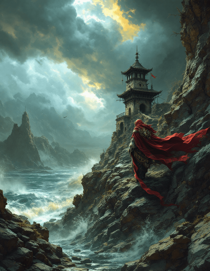 AI generated: In a storm beaten old watchtower, a blind hermit rings the hour.  The all-destroying sword-blade is ...